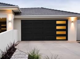 Stylish black garage door for modern homes