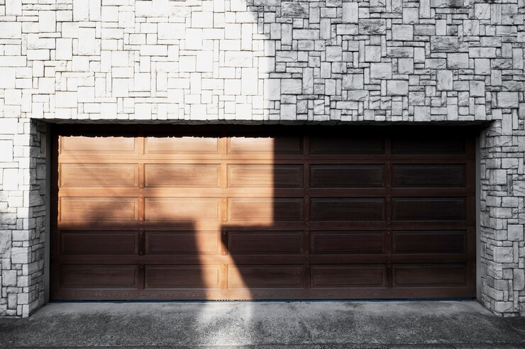 Installing a new garage door at a residential home